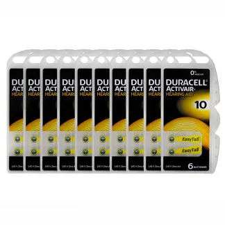 Duracell Size-10 Hearing Aid Battery – 10 Strips Total 60 Batteries