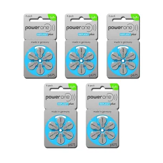 Power One Implant Plus P675 Hearing Aid Battery – 5 Strips Total 30 Batteries