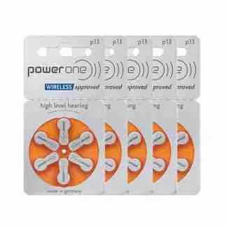 Power One P13 Hearing Aid Battery – 5 Strips Total 30 Batteries