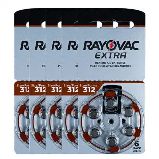 Royovac Size-312 Hearing Aid Battery – 5 Strips Total 30 Batteries
