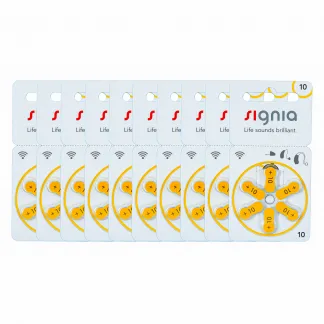 Signia Size-10 Hearing Aid Battery – 10 Strips Total 60 Batteries