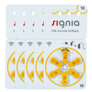 Signia Size-10 Hearing Aid Battery – 5 Strips Total 30 Batteries