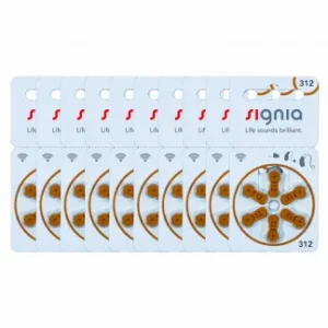 Signia Size-312 Hearing Aid Battery – 10 Strips Total 60 Batteries