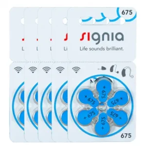 Signia Size-675 Hearing Aid Battery – 5 Strips Total 30 Batteries